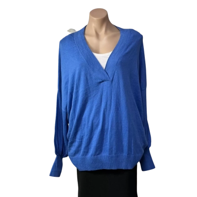 Zjoosh Womens Free Size Bright Blue Daniella V-Neck Jumper (new)