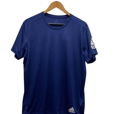 Adidas Mens  Size L RUNNING T-Shirt Short Sleeve Navy Blue 