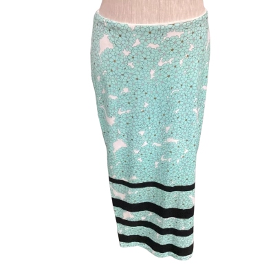  Womens  Size 10 Pencil Skirt Blue / Floral 