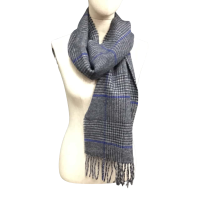 Trenery Unisex 100% Wool Scarf Blue / Grey 