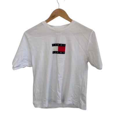 Tommy Jeans Womens  Size M Short Sleeve Top White 