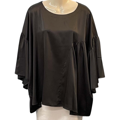 Eb & Ive Womens Size XL Short Sleeve Top Black