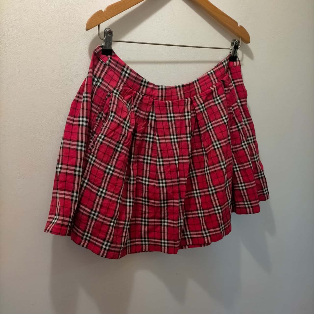Dangerfield Size 16 Tartan Pattern Red Mini Skirt GUC(s)