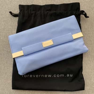 Forever New Womens Clutch Blue With Shoulder Strap 