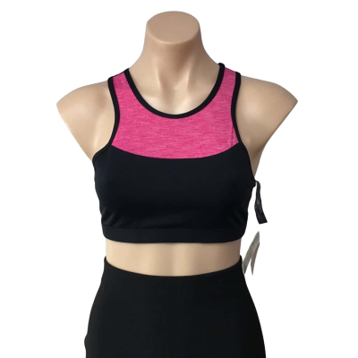 Energetiks Womens Size 10 / S Punk Pink / Black Chanel Cropped Top (new)
