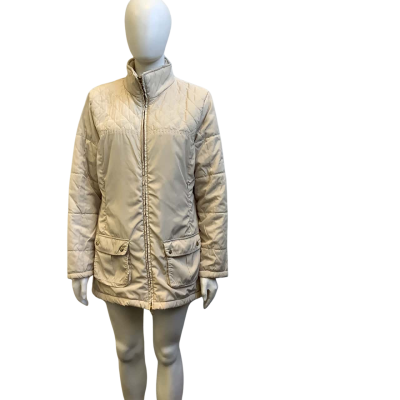 R.M.Williams Womens  Label Size 14 Front Zip Winter Jacket Light Beige
