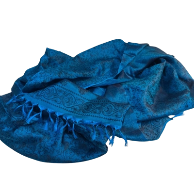 Thai Silk Village Blue Shawl