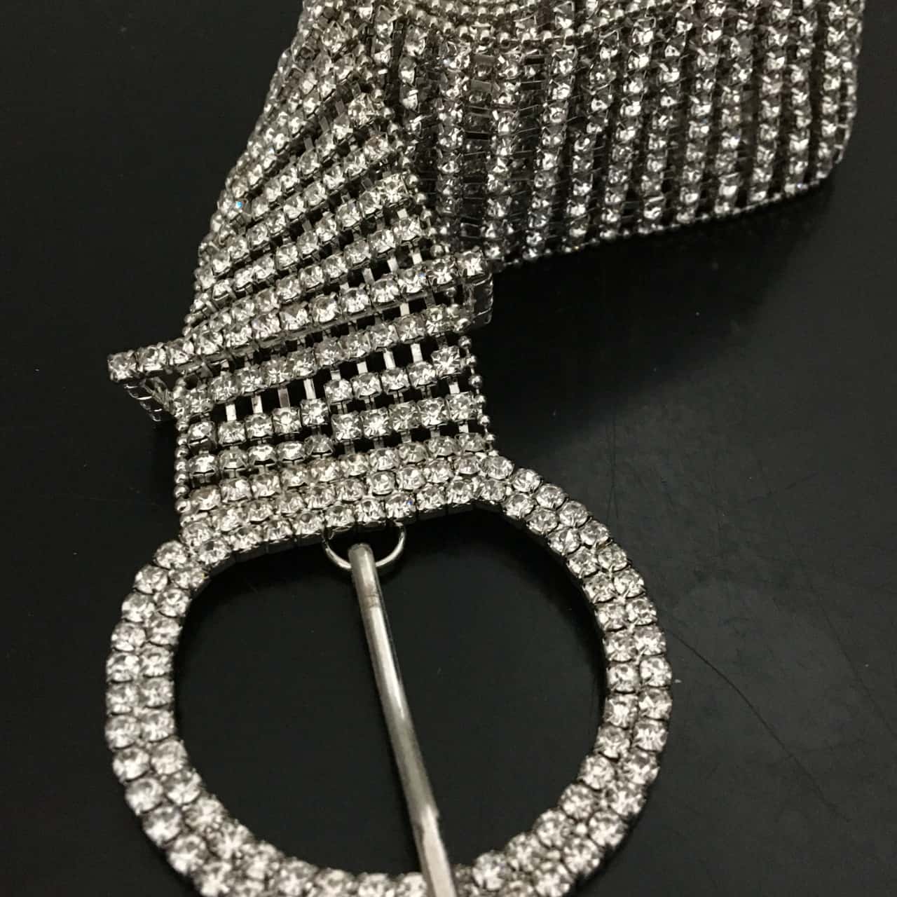 Diamond Buckle Glitter Belt