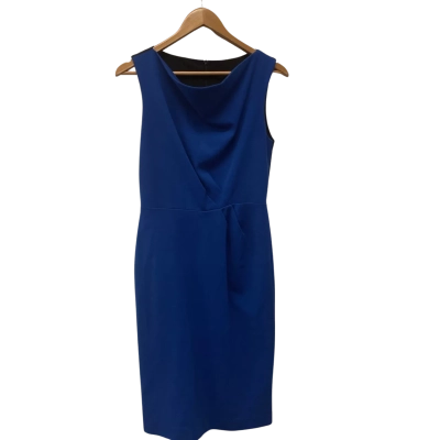 Carla Zampatti Womens  Size 8 Midi Dress Black  / Blue 