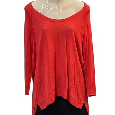 Country Road Womens  Size S Long Sleeve Top / V-Neck Top Orange 