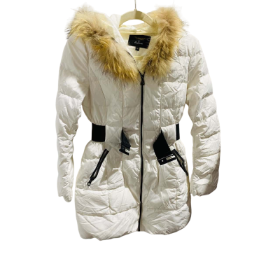 LieSure Womens  Size M Hooded Duck Down Jacket / Parka Brown / White - Fur Trim