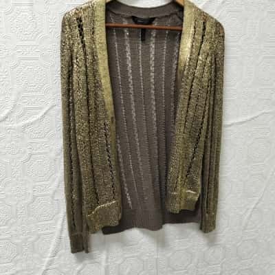 BCBG Maxazria Womens  Size XS Gold Print Comb Jumper VGUC