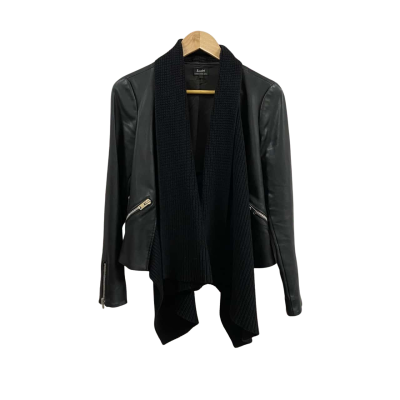Bardot Womens  Size 8 Leather Jacket Black  