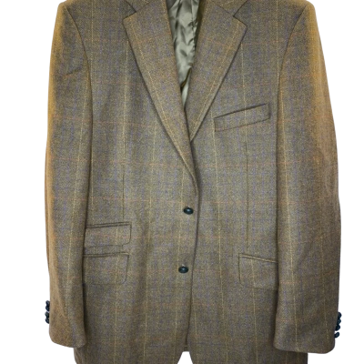 Lovat Tweed Mens  Size M Tweed Suit Jacket Brown / Pinstriped 