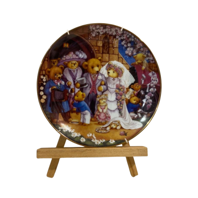 Franklin Mint Heirloom Recommendation’Teddy Bear Wedding’ Plate