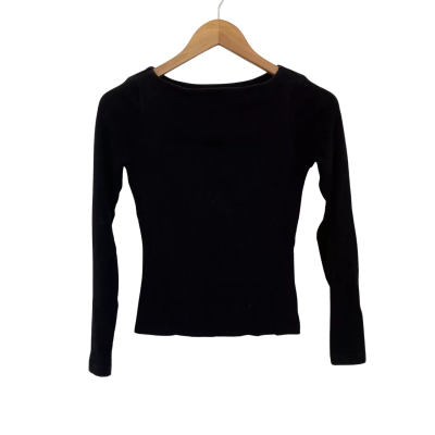 Kookai Womens  Size 8 Long Sleeve Top Black  