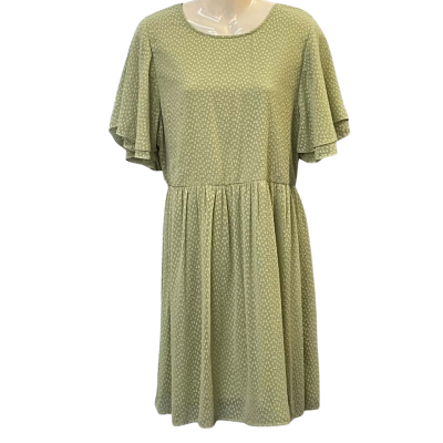Vero Moda Womens Size XL Mini/Short Sleeve Dress Green