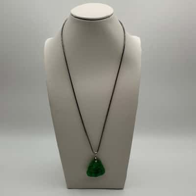  Womens Stamped 925 Silver 55cm Snake Chain W/Jade Buddha Stamped 18KGP