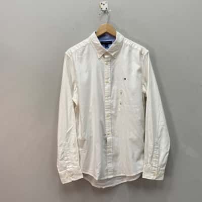 Tommy Hilfiger Mens  Size M Long Sleeve Oxford Shirt White 
