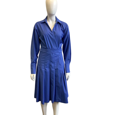 C&M Camilla and Marc Women's Size S Long Sleeve Midi Wrap Dress Blue 