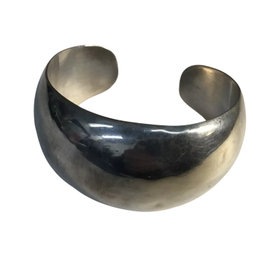  Vintage 925 Domed Puffed Cuff Bracelet 