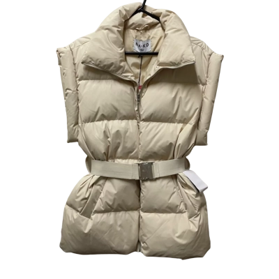 NA-KD Down Blend Padded Belted Vest Mens  Size 34 Beige 