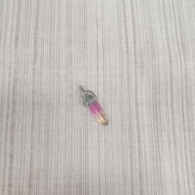Gorgeous Silver Tone with Rainbow Crystal Pendulum Pendant - Pendant Only 