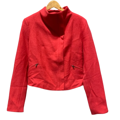 Marcs Womens  Size 14 / M Cropped Jacket Red / Silver Hardware