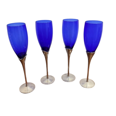 Cobalt Blue Champagne Flutes