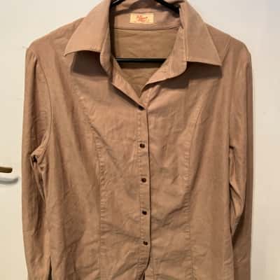 R.M. Williams Womens  Size 14 Long Sleeve Shirt Brown 