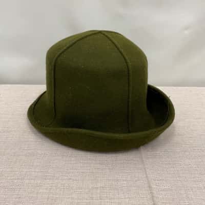 Unbranded Women's 100% Wool Hat Size M Dark Green 