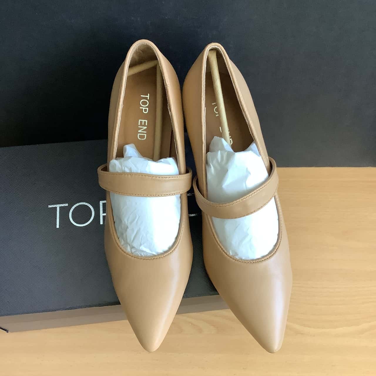 Top End Women's Size 39 Leather Heels Caramel (s)