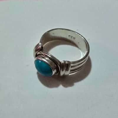  Womens Vintage Handcrafted Sterling Silver turquoise Ring