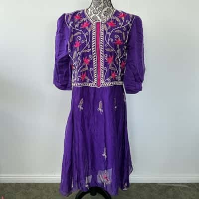  Womens One Size Party Dress Purple 
