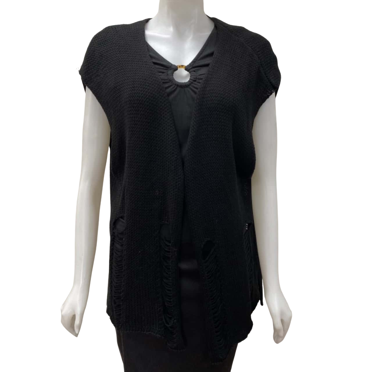 TS Womens Cozy wrap Vest Size M Black