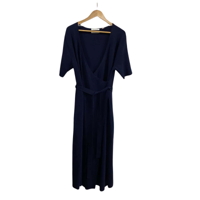 Trenery Womens Size XL Merino Blend Wrap Knit Dress 