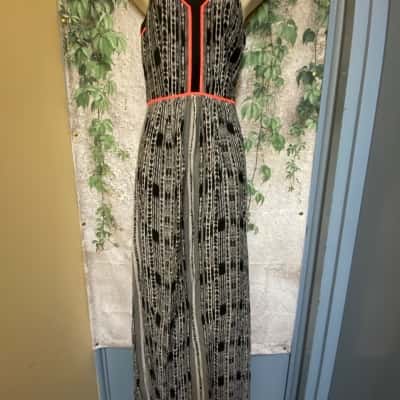 Wish Women's Size 8 Infinity Maxi Black & White Patterned Maxi Dress 