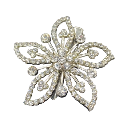  Women's Brooch Silver tone with rhinestone/crystals 