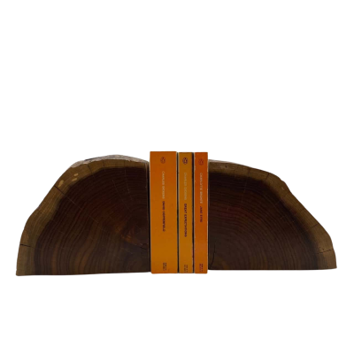 Chunky Polished Wood Bookends RUSTIC (Books Not Included) Brica2
