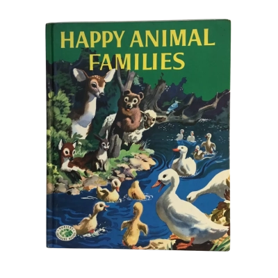 Vintage Happy Animal Families Hard Cover Book