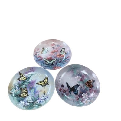 W.S. George Lena Liu Butterfly Collector Plates (3) 