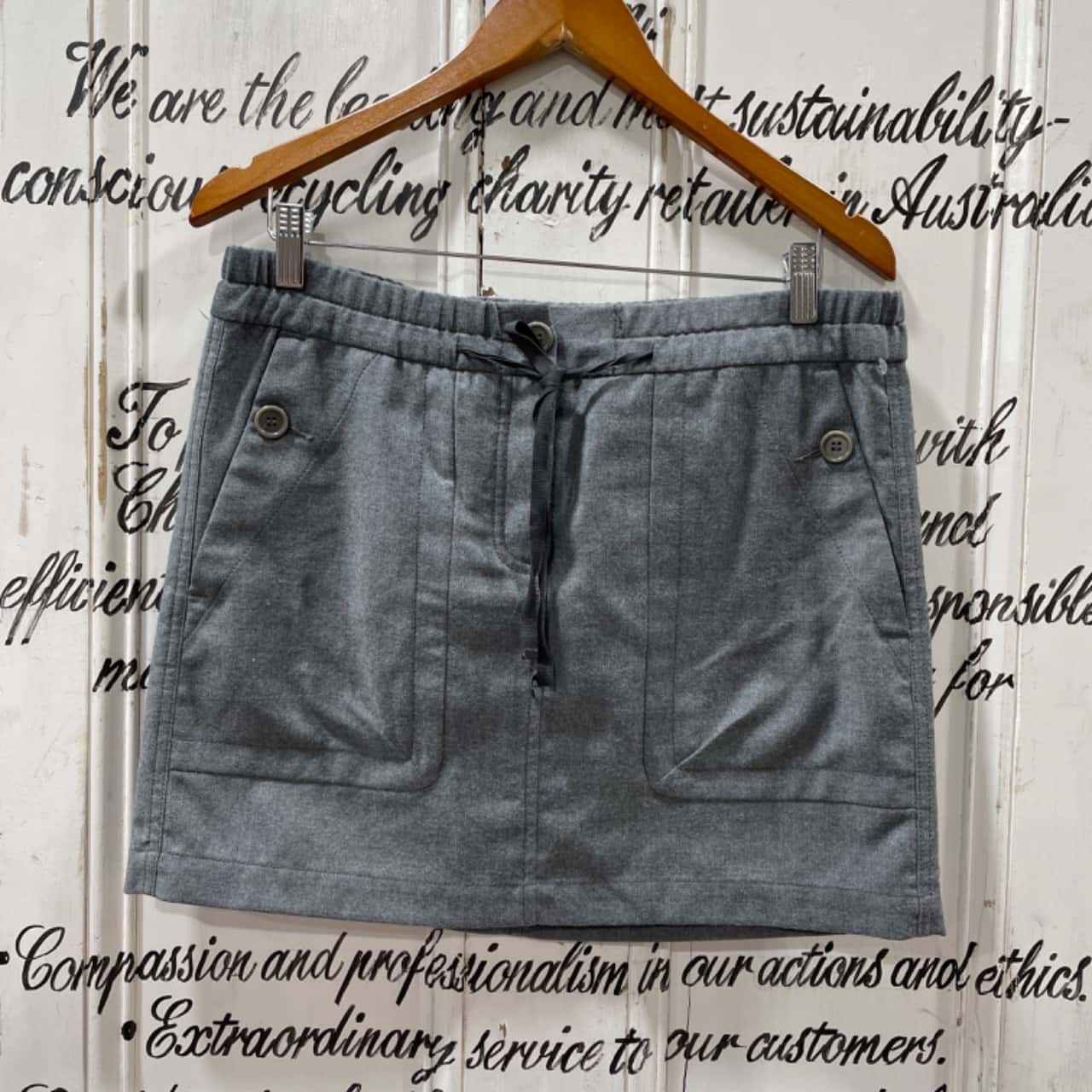 Jupe En Laine Country Road Australia - Taille 6 - Couleur Beige - Style Crayon - Occasion Très Bon état