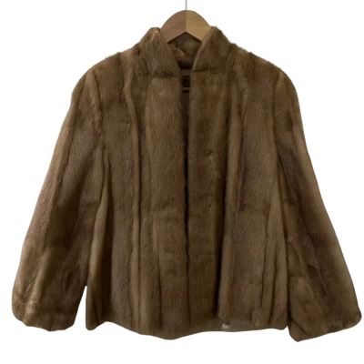 Bernhard Hammerman Sydney Womens  Size 10 / 12 Fur Coat Brown 