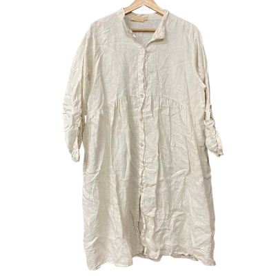 Marta Womens Size S/M Beige Linen Shirt Dress 
