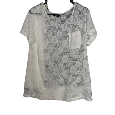  Now Women's Size 16 S/Sleeve Lace CreamTee 