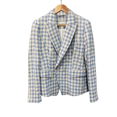 Country Road Womens  Size 10 Tweed Blazer Blue / White 