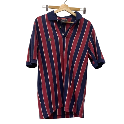Vintage Canterbury Mens Size S Polo Shirt Black / Maroon / Striped Made in Australia