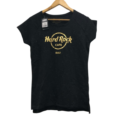 Hard Rock Womens  Size M Short Sleeve Top Black BNWT