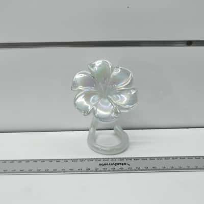 Flower Blown Glass Decoration Art Vintage Pearl 