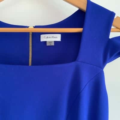 Calvin Klein Size 10 Work Dress Blue 